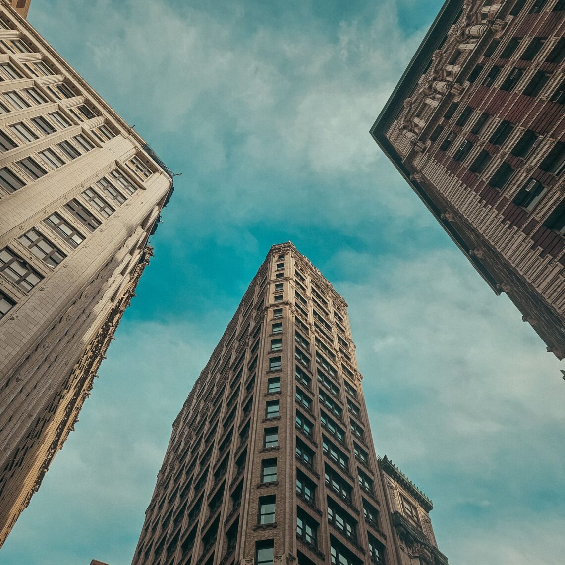 Grattacieli di Manhattan visti dal basso