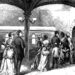 Incisione del 1870 della stazione sotterranea della metropolitana pneumatica sotto Broadway, con arcate e sala d’attesa